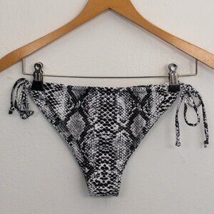 Zaful Snakeskin Tie-Side Bikini Bottom Size 6 US Swimwear Resort Beachwear